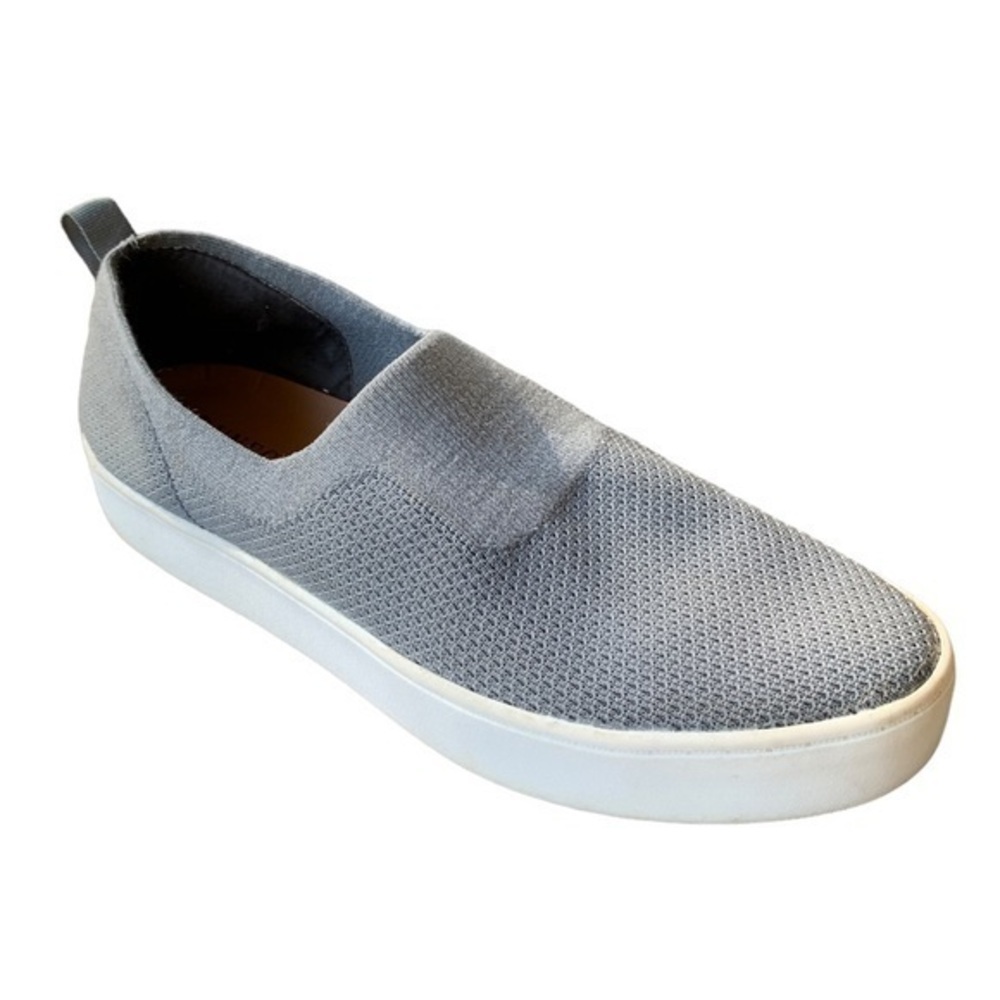 Dunes Gray Knit Slip On Sneakers Size 9.5 One Inch Platform Soles Minimalist
